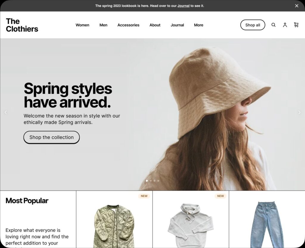 clothing website built with square website builder