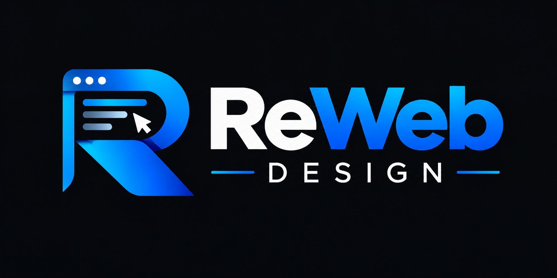 ReWeb Design Logo with Black Background